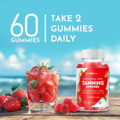 Vegan and sugar-free OptiWav Tanning Gummies packaging