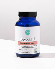 Close-up of BeYouTiful capsules from Ora Organic