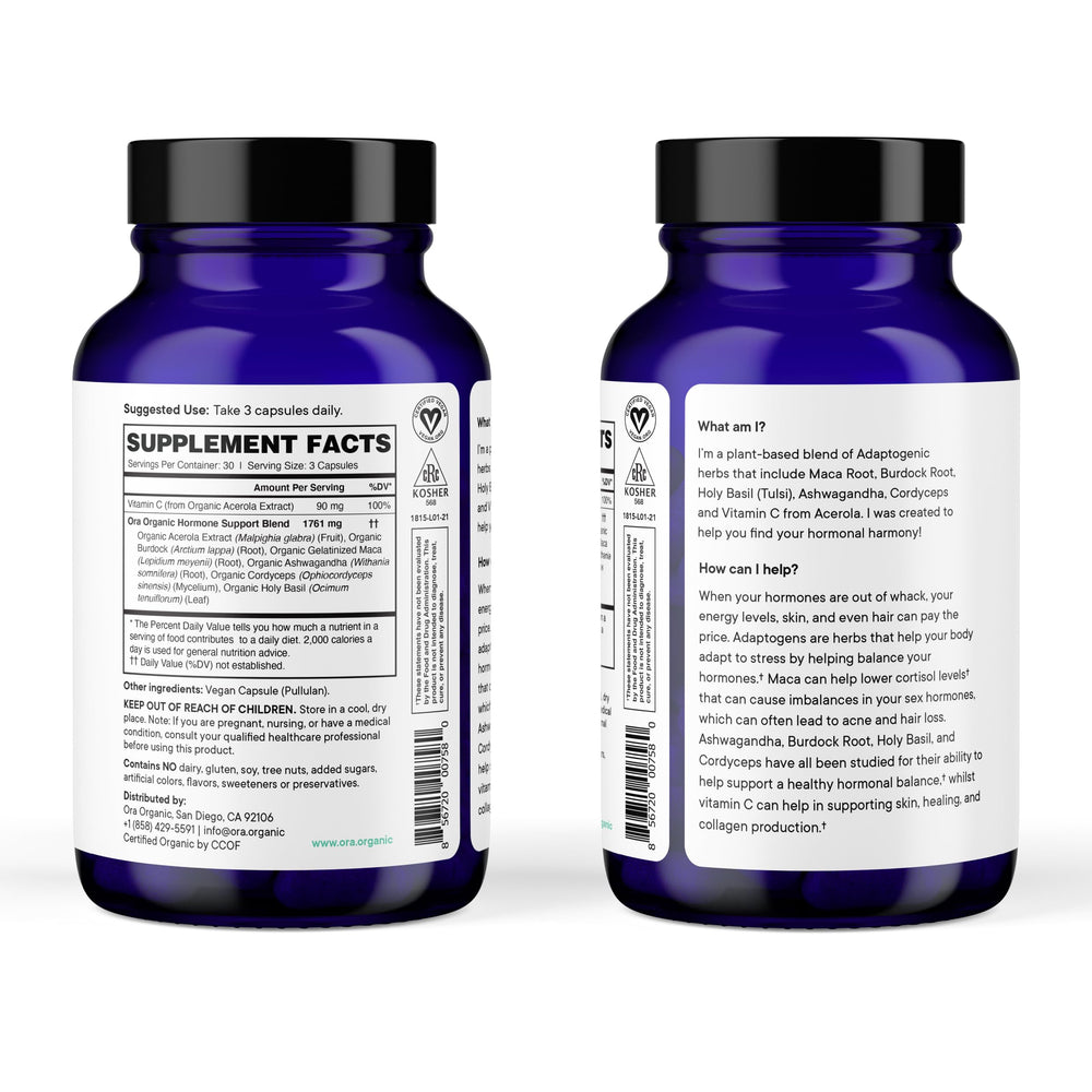 Ora Organic burdock root component supporting skin health and cleansing