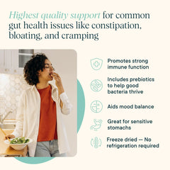 Ora Organic prebiotic fiber visual indicating gut-friendly supports.