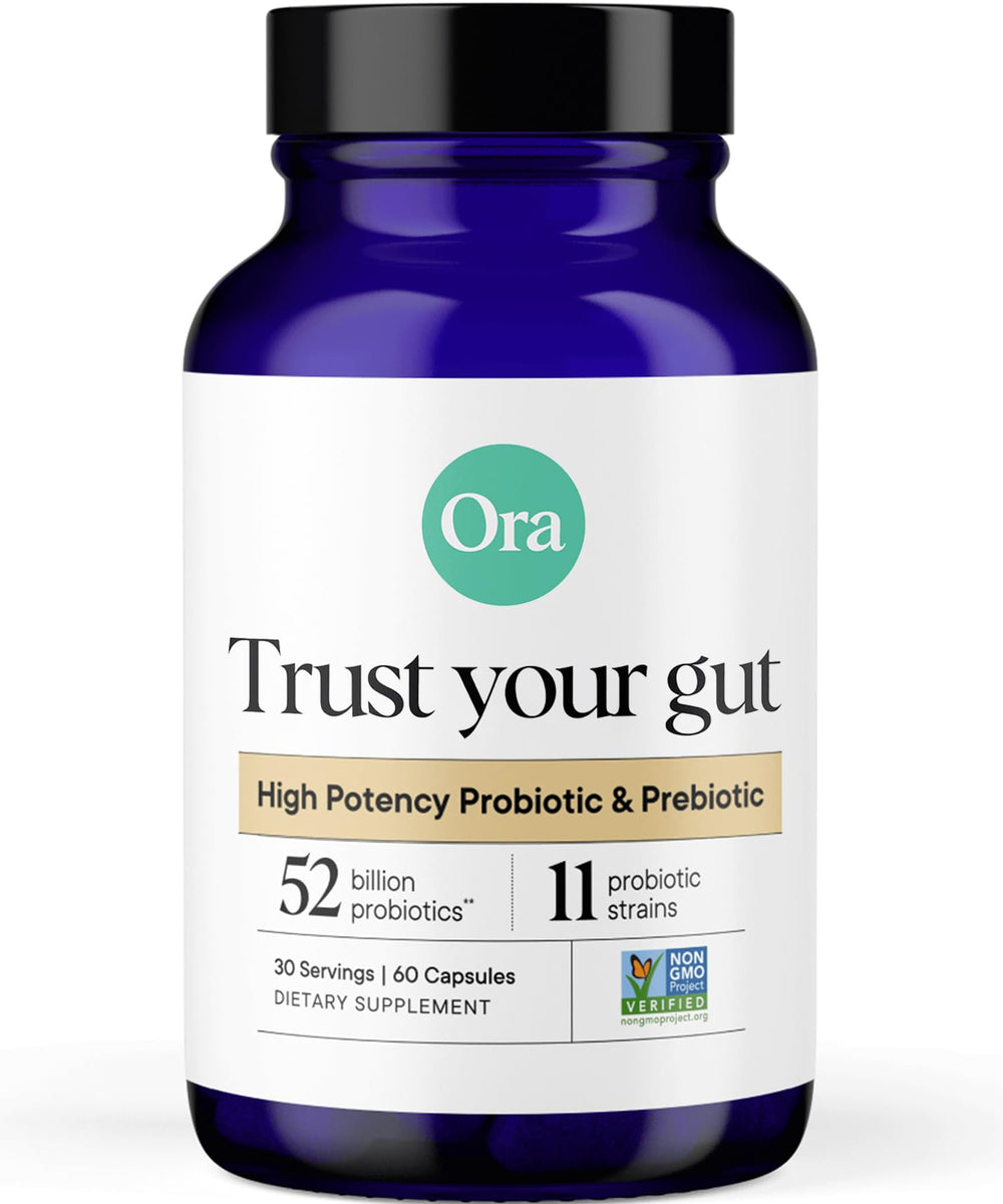 Ora Organic Probiotics bottle with 52B CFU for daily gut support