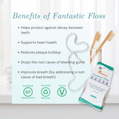 Non-GMO xylitol and hydroxyapatite on floss