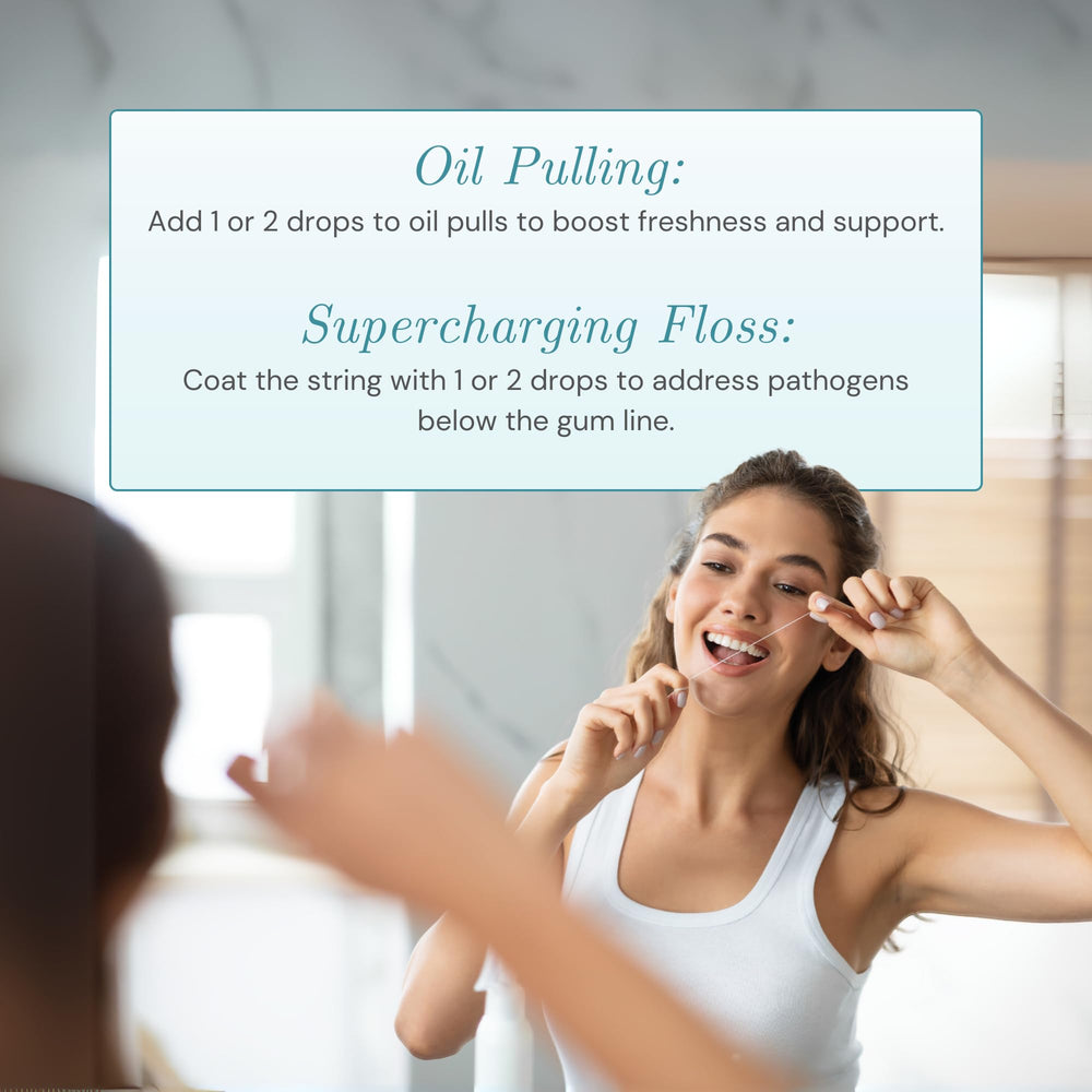 Dropper bottle of tooth oil for easy application