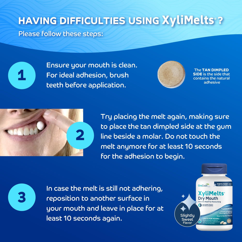 XyliMelts providing up to 8 hours of dry mouth relief
