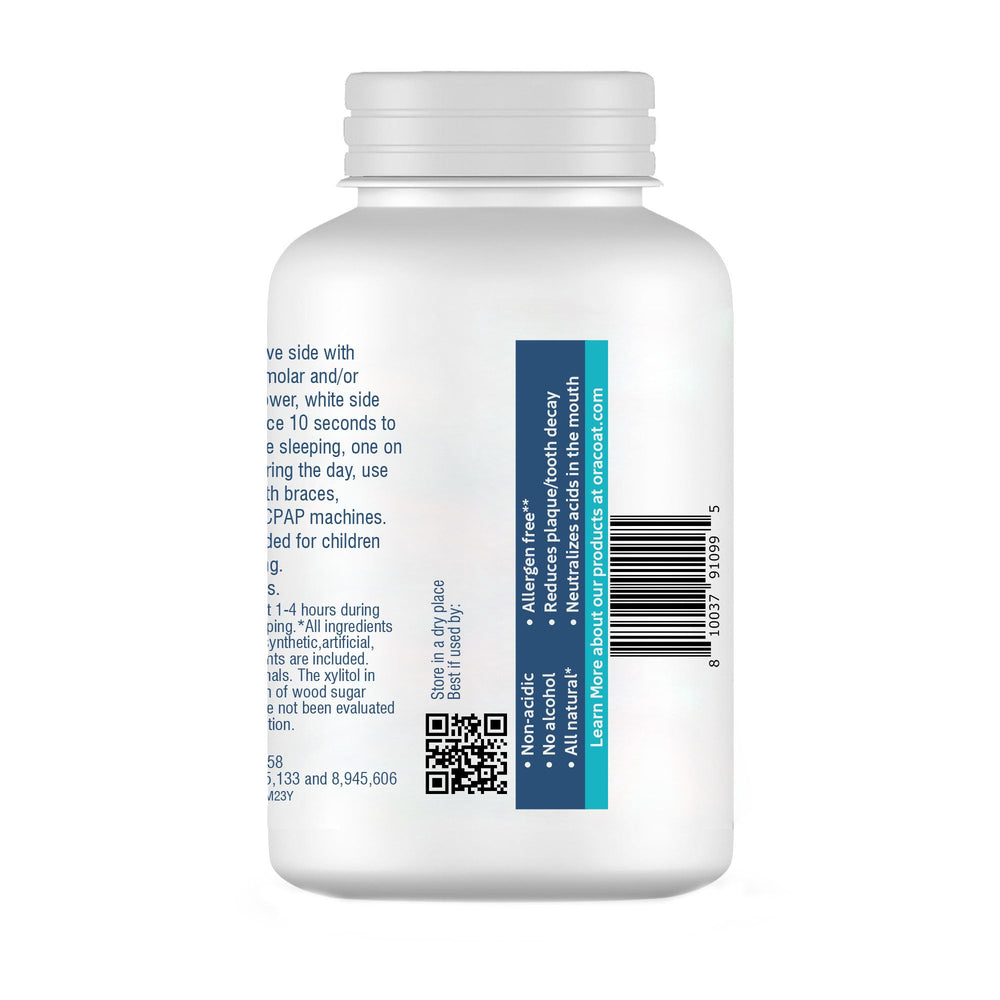 Close-up of XyliMelts being applied to teeth/gums
