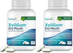 OraCoat XyliGum Spearmint Dry Mouth Gum Pack 2 front view of 100-piece bottle
