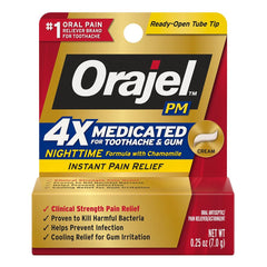 Orajel Maximum Strength Nighttime Toothache Pain Relief Cream tube 0.25 oz