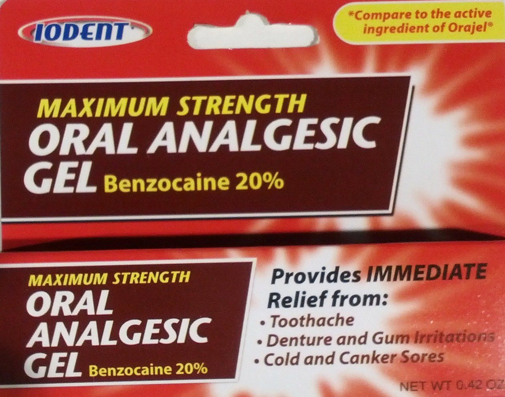 Oral Analgesic Gel 0.42 oz bottle and packaging