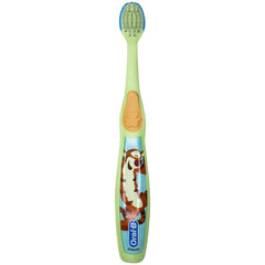 Compact brush head fits babies' small mouths