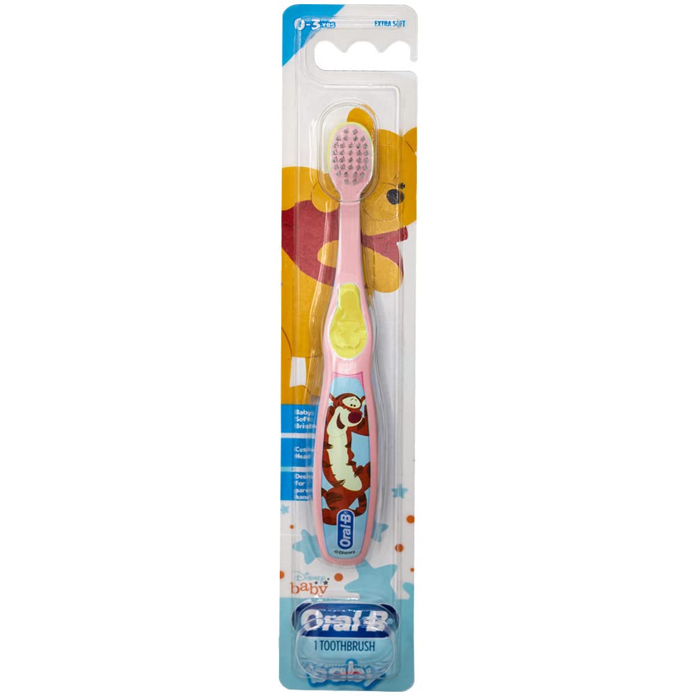 Non-slip handle designed to help parents brush baby's teeth