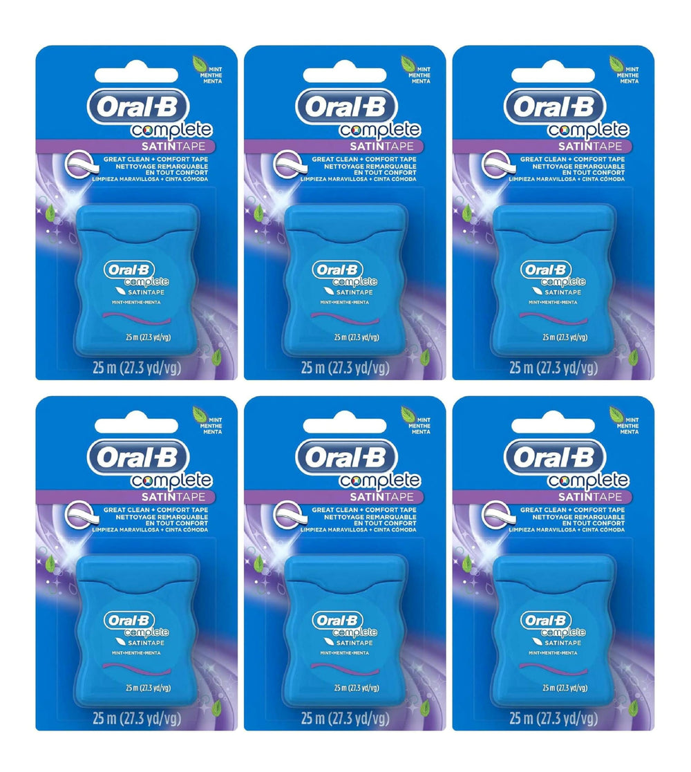 Oral B Satin Tape Mint 25M Pack of 6 - front view