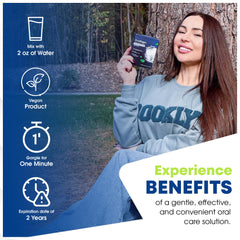 30-pack box of Oral Bloom probiotic mouthwash powder