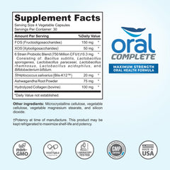 Close-up of Oral Complete 11-in-1 Dental Probiotics capsules