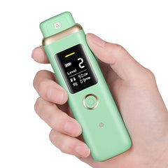 Usage guide: exhale 3-5 seconds at 1 cm distance for odor check