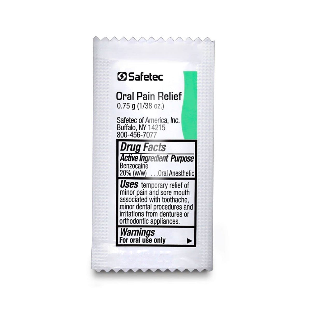 Assorted Oral Pain Relief packets displayed for product shot