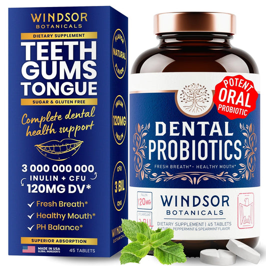 Oral Probiotics product bottle and box for teeth and gums