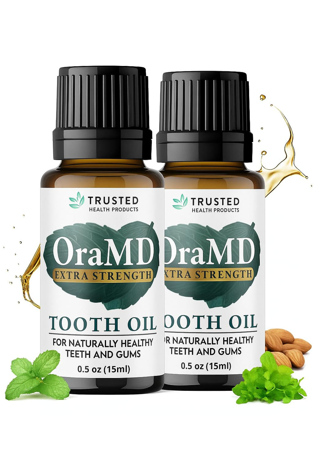 OraMD 4-in-1 Extra Strength Tooth Oil bottle and packaging