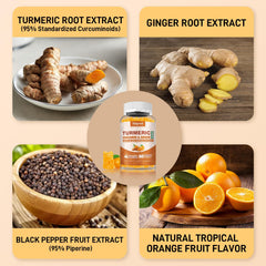 Orange-flavored turmeric gummies – 60 count