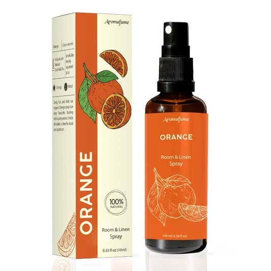 Orange Room Linen & Pillow Spray bottle and label