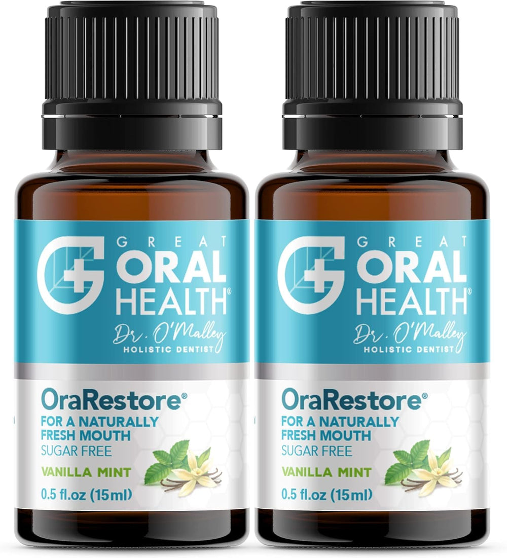 OraRestore bad breath treatment bottle and packaging for adults