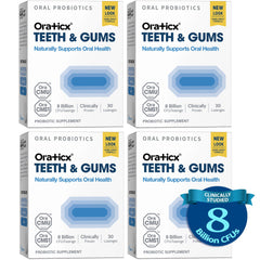 OraTicx probiotic bottle labeled 8 Billion CFU