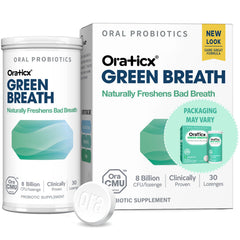 OraTicx Green Breath Probiotics mint lozenges front view