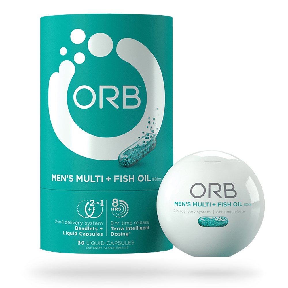 ORB Men’s Multi-Vitamin + Fish Oil bottle front