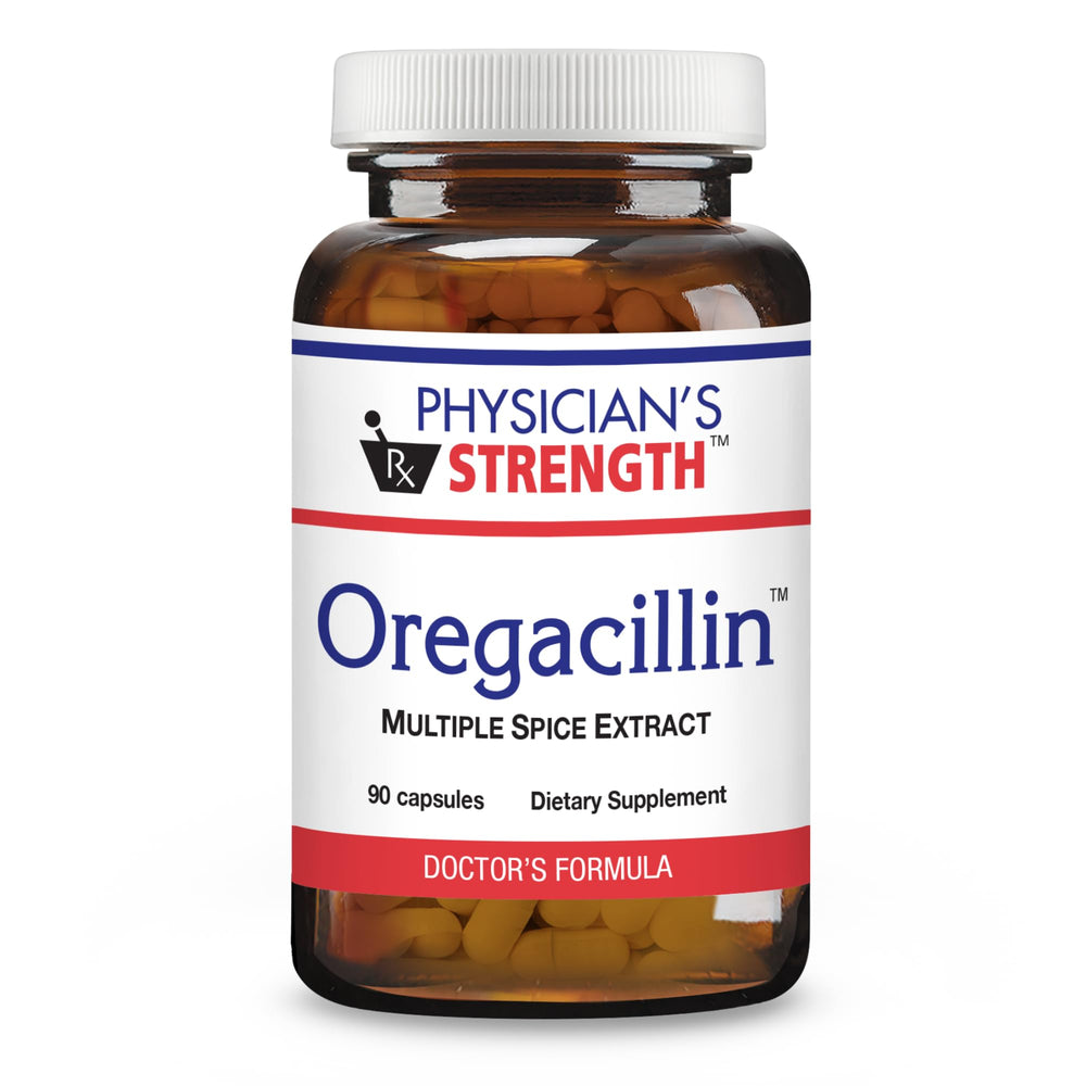 Physician's Strength Oregacillin bottle – 90 capsules, front view