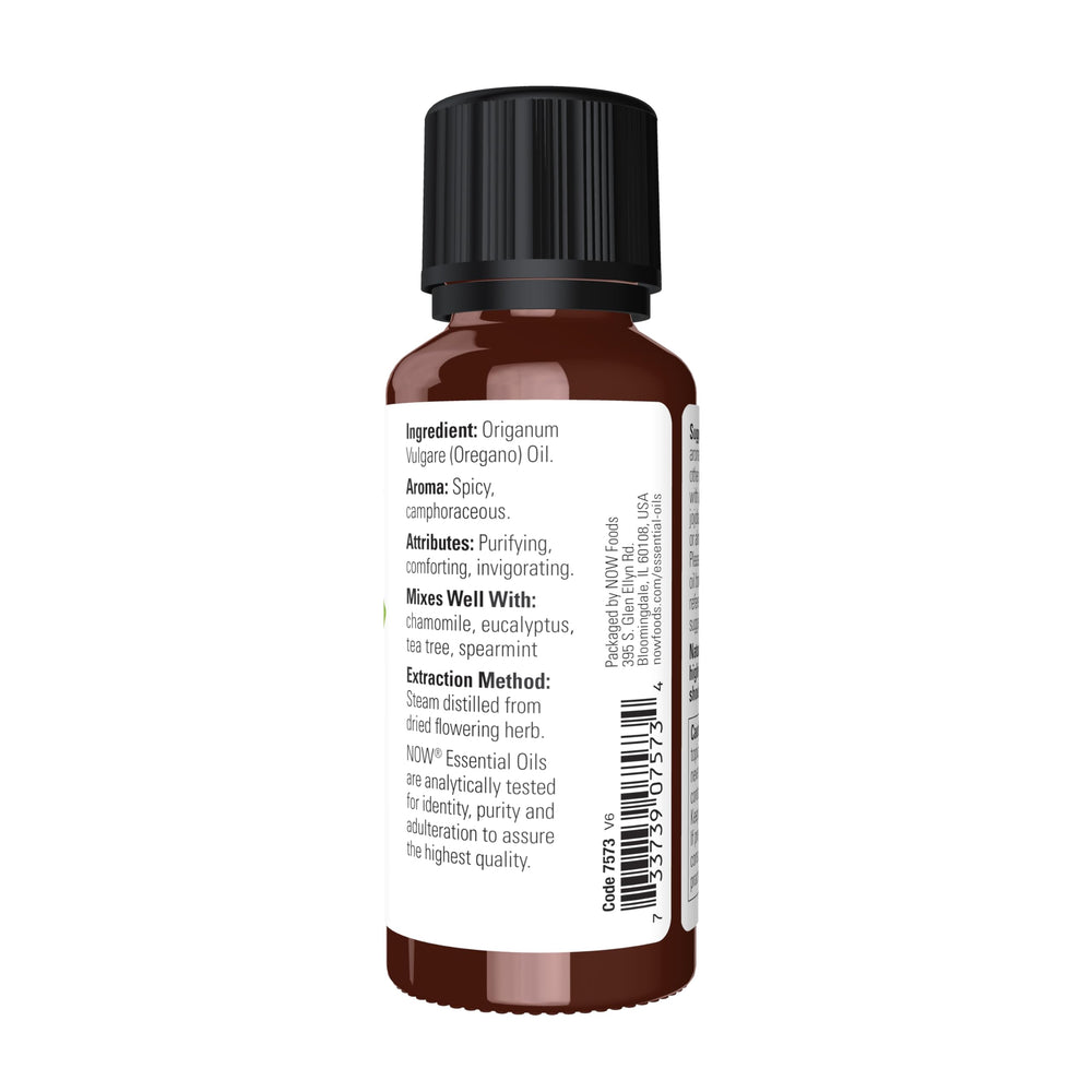 Steam-distilled oregano oil bottle with cap