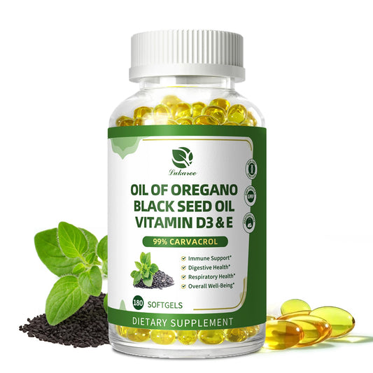 Oregano oil capsules with 99% carvacrol, 180 softgels