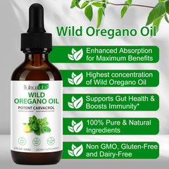 Serving illustration showing 34 mg of organic oregano oil