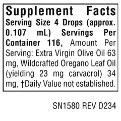 Oregano oil liquid bottle, 1 oz option