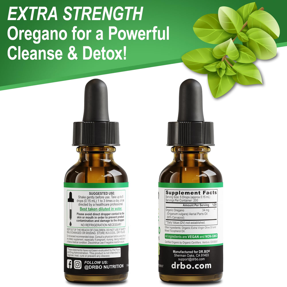 Serving suggestion: oregano oil drops diluted in water