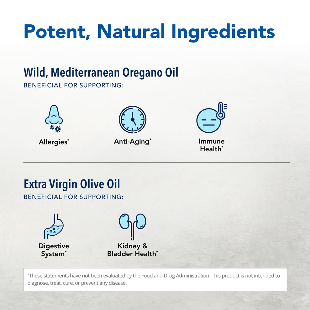 Full ingredient list: Wild Mediterranean Oreganol P73 and organic extra virgin olive oil