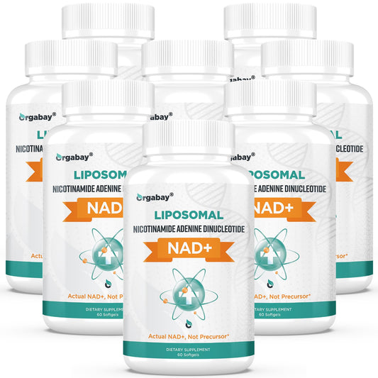 Orgabay Liposomal NAD+ 500 mg softgel bottle with label