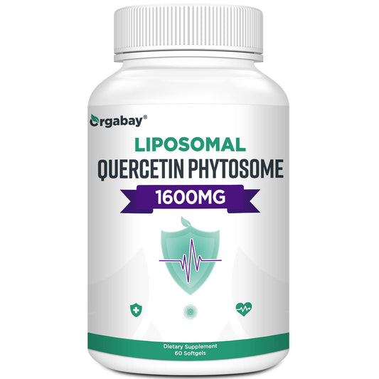 Orgabay Liposomal Quercetin Phytosome 1600 mg bottle with 60 softgels - front view