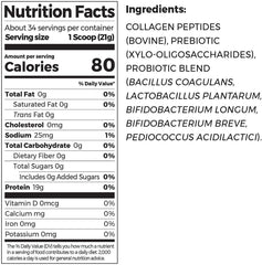 Orgain Collagen +Superfoods 25.6 oz back packaging view