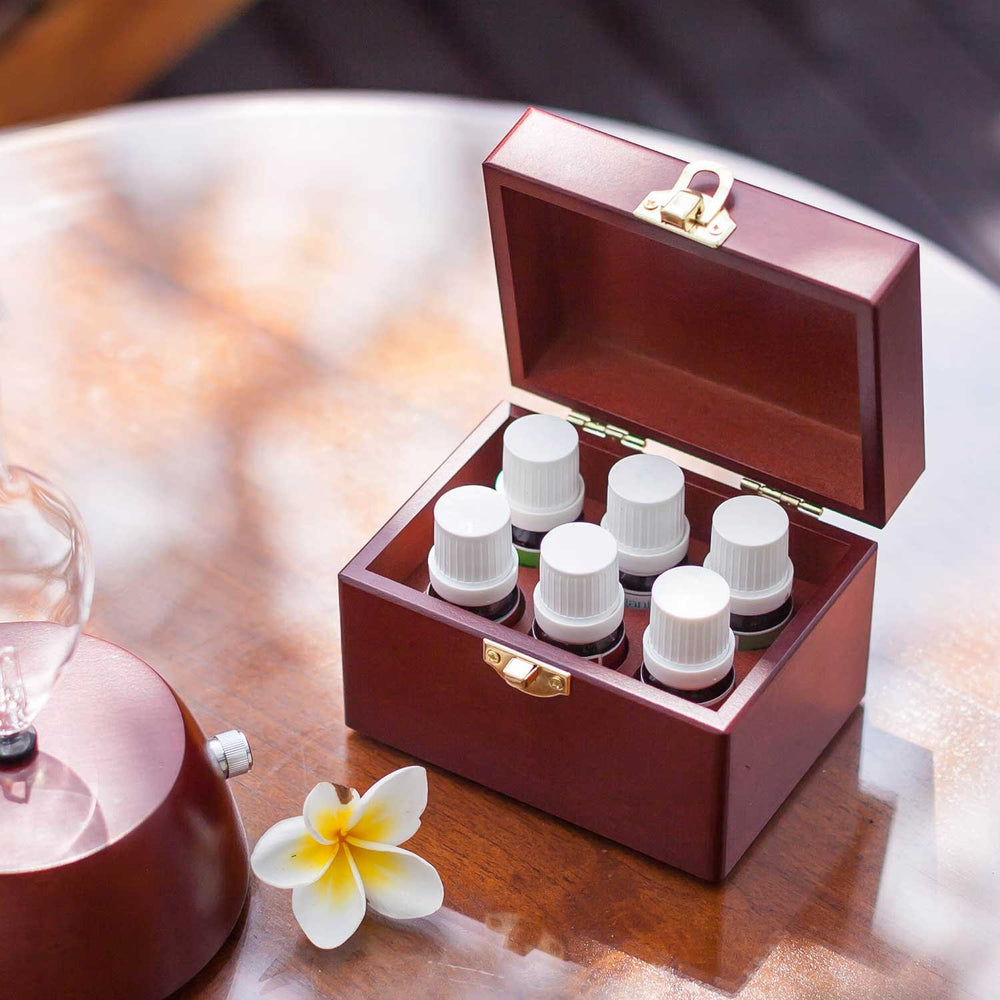 Organic Aromas Peppermint Oil bottle provides refreshing focus and cooling sensation