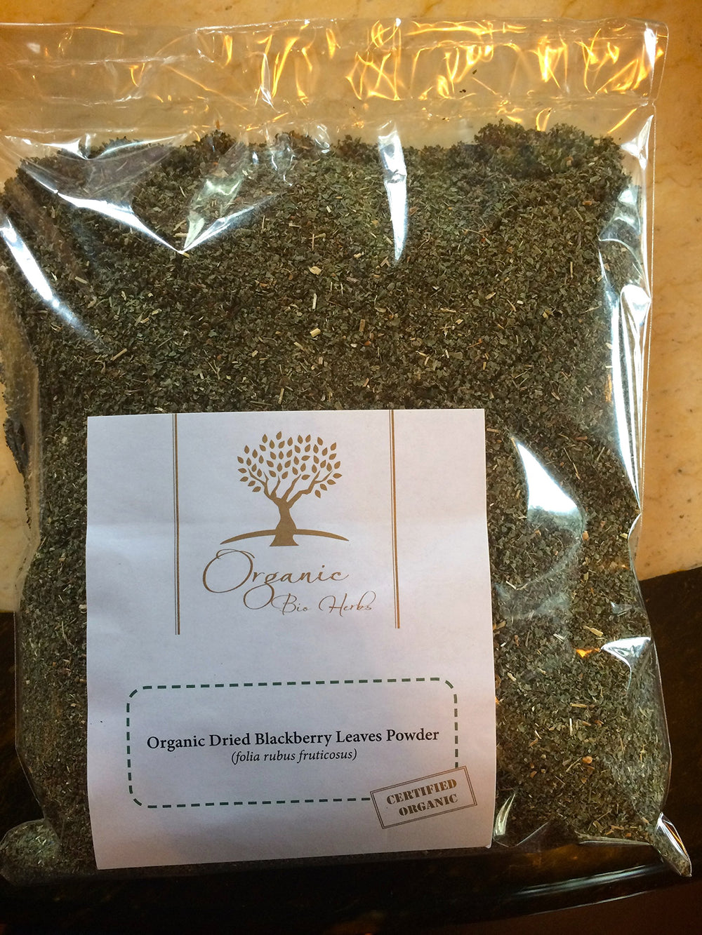 Herbal tea infusion prepared from blackberry leaves