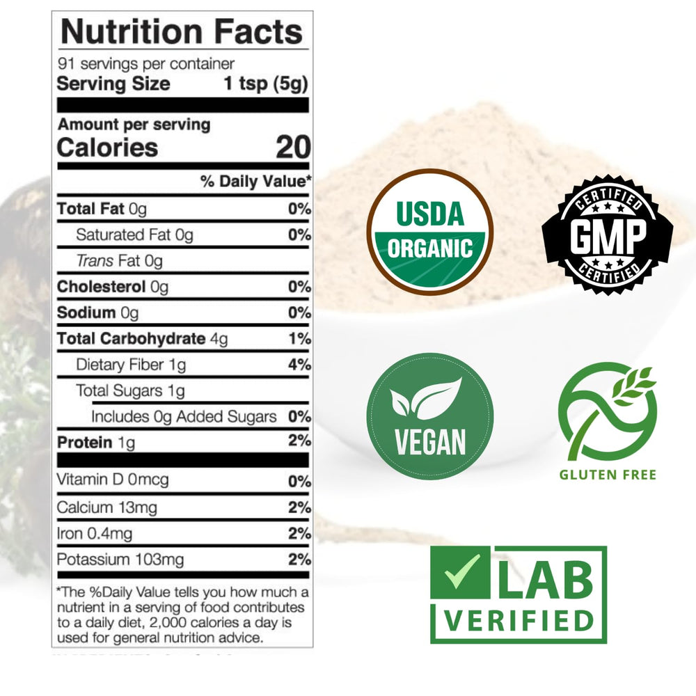 16 oz bag with Organic Black Maca Root Powder packaging