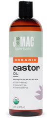 Organic castor oil 16 oz bottle in BPA-free packaging