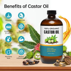 Organic hexane-free castor oil 8oz bottle