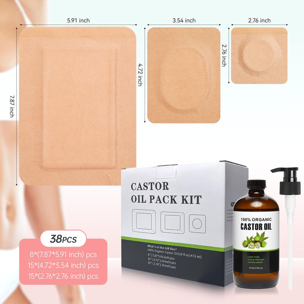 Organic cold-pressed castor oil in 473ml glass bottle