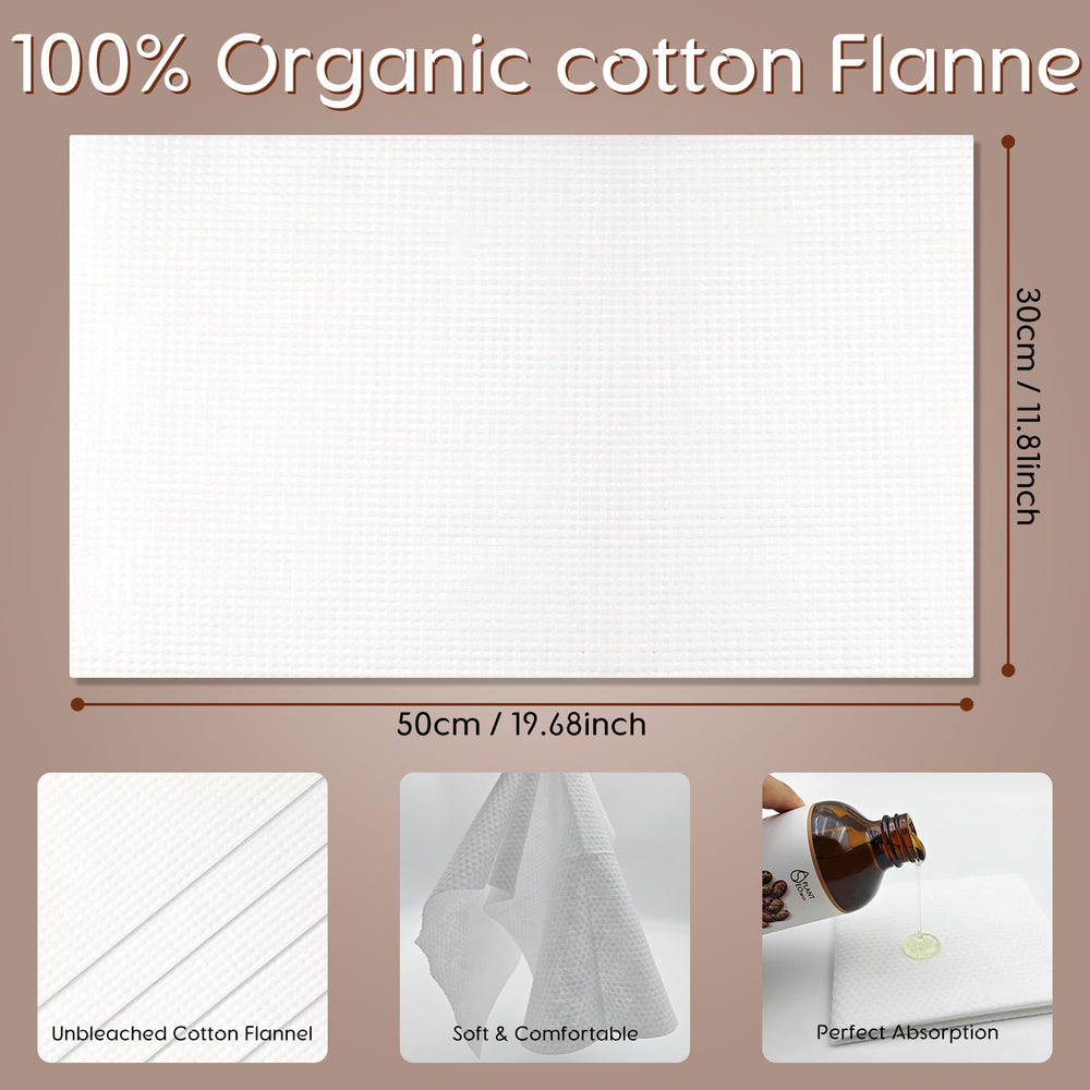 Unbleached organic cotton flannel cloth for castor oil packs
