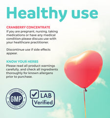 Certified organic, non-GMO cranberry pills