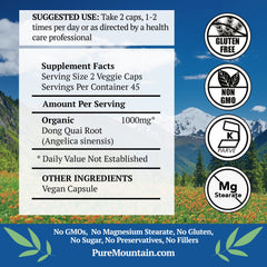 Organic Dong Quai Root Powder Capsules close-up