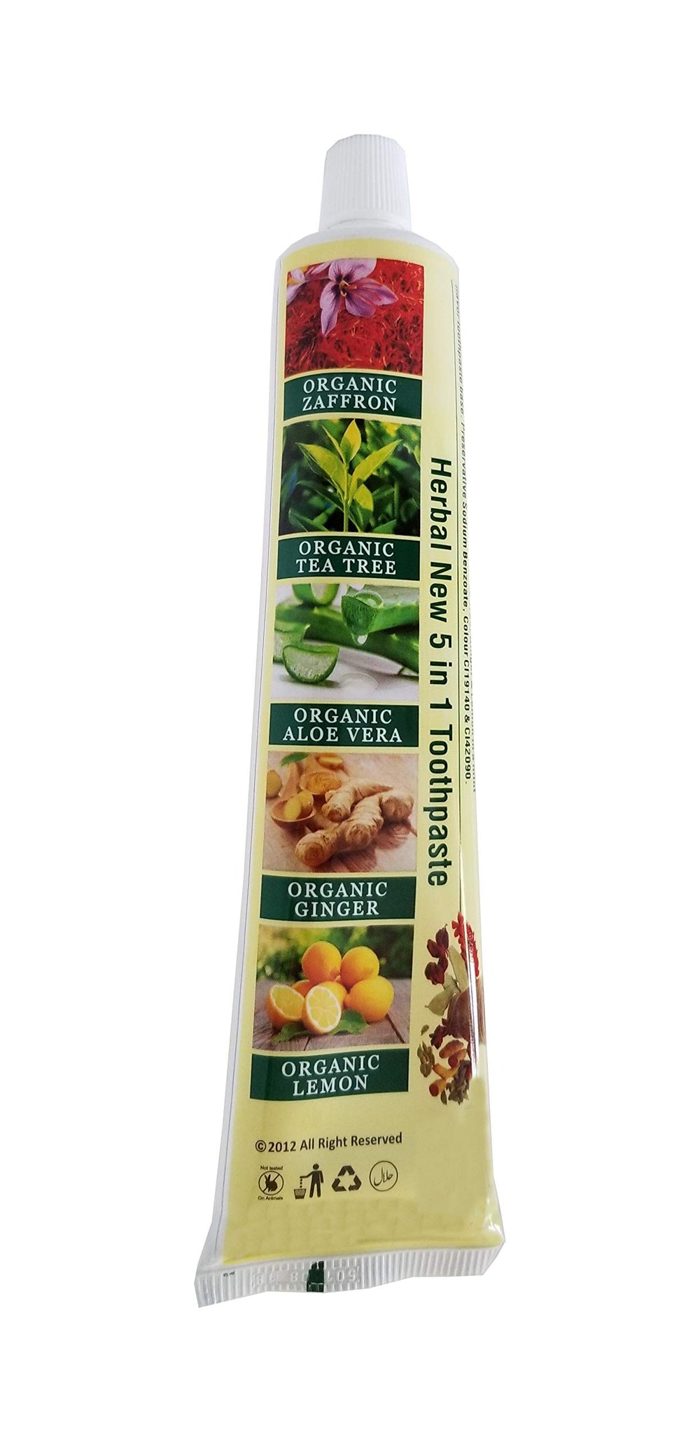 Adult toothpaste in a tube with green packaging