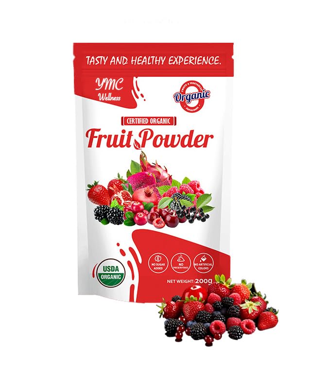 Organic superfood fruit powder blend in scoop