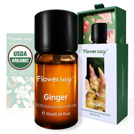 Organic Ginger Essential Oil 10ml bottle – front view