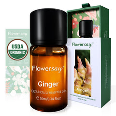 Organic Ginger Essential Oil 10ml bottle – front view